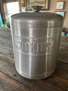 Mid century aluminum Cookie Canister